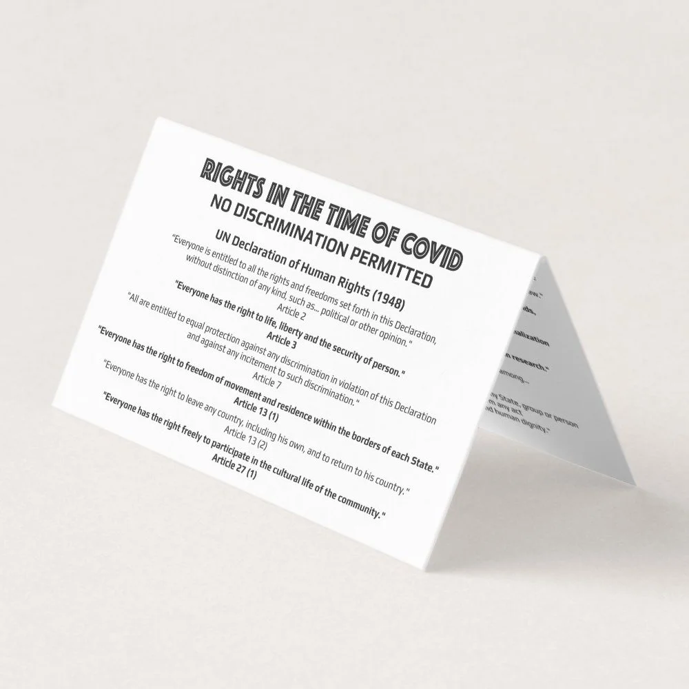 TABLE INFO CARDS No Discrimination Permitted FRONT TABLE INFO CARDS No Discrimination Permitted FRONT